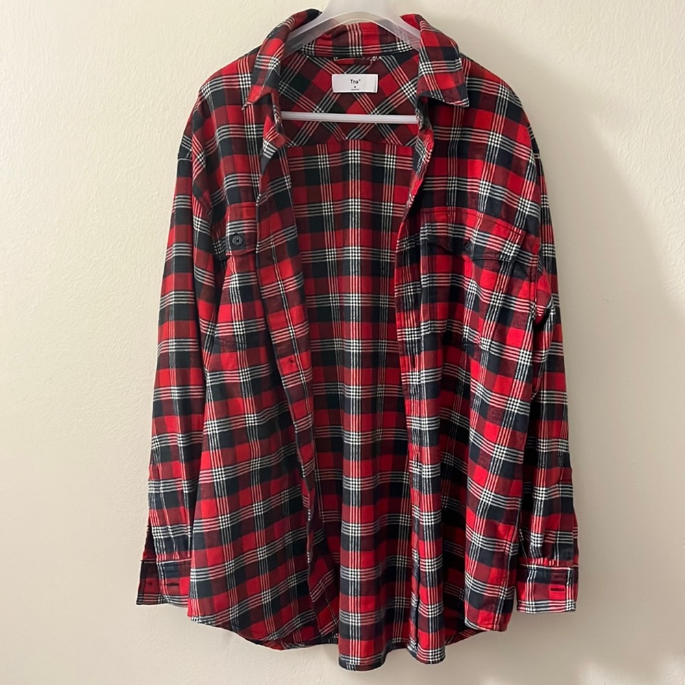 Aritzia TNA Loose Fit Check Shirt M